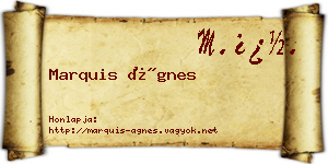 Marquis Ágnes névjegykártya